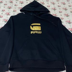 G-Star Raw Men's Hoodie: Black/Gold